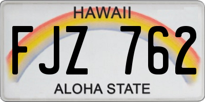 HI license plate FJZ762
