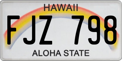HI license plate FJZ798