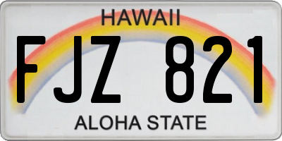 HI license plate FJZ821