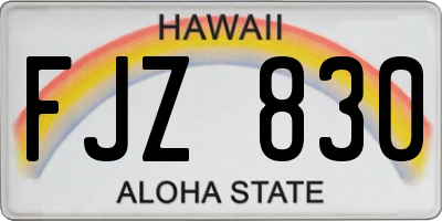 HI license plate FJZ830