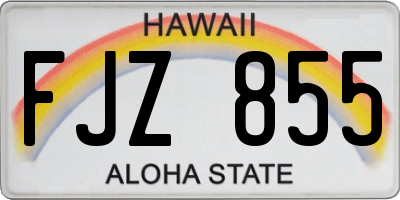 HI license plate FJZ855