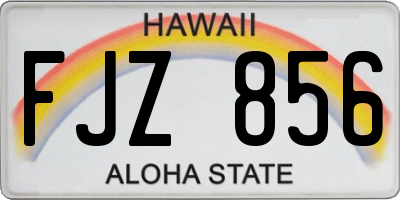 HI license plate FJZ856