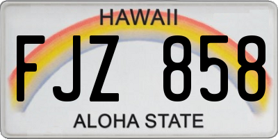 HI license plate FJZ858