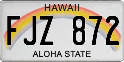 HI license plate FJZ872
