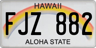 HI license plate FJZ882