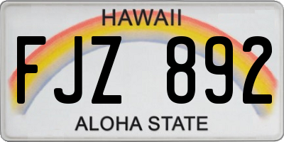 HI license plate FJZ892