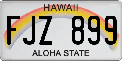HI license plate FJZ899