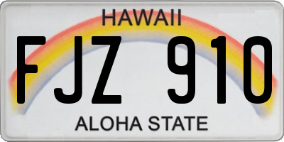 HI license plate FJZ910