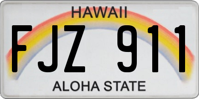 HI license plate FJZ911