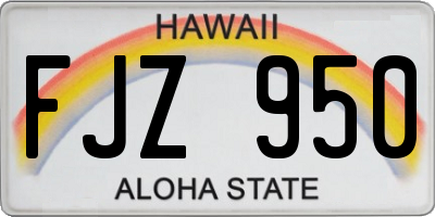 HI license plate FJZ950