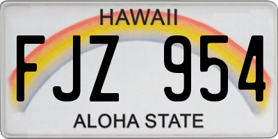 HI license plate FJZ954