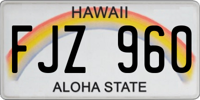 HI license plate FJZ960