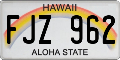 HI license plate FJZ962