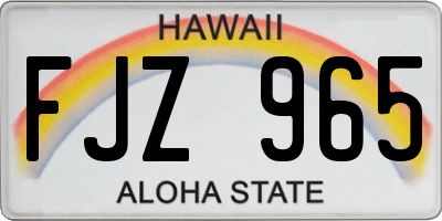 HI license plate FJZ965