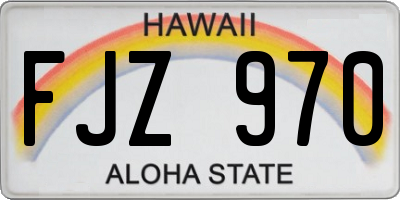 HI license plate FJZ970
