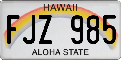 HI license plate FJZ985