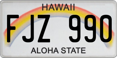 HI license plate FJZ990