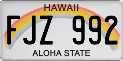 HI license plate FJZ992