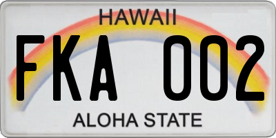 HI license plate FKA002