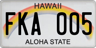 HI license plate FKA005