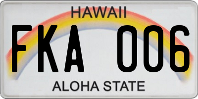HI license plate FKA006
