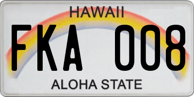 HI license plate FKA008