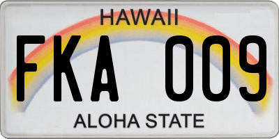 HI license plate FKA009
