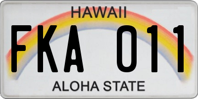 HI license plate FKA011