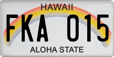 HI license plate FKA015