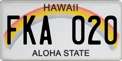HI license plate FKA020