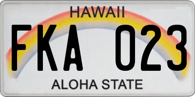 HI license plate FKA023