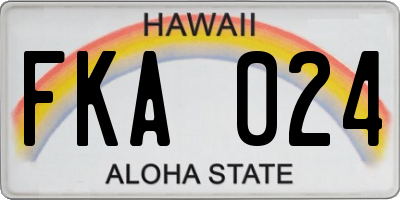 HI license plate FKA024