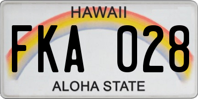HI license plate FKA028