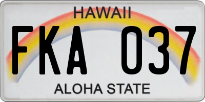 HI license plate FKA037