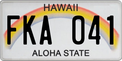 HI license plate FKA041