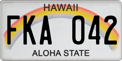 HI license plate FKA042