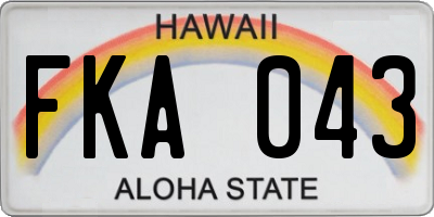 HI license plate FKA043
