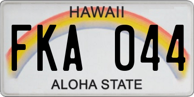 HI license plate FKA044