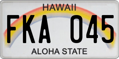 HI license plate FKA045