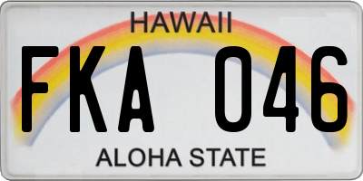 HI license plate FKA046