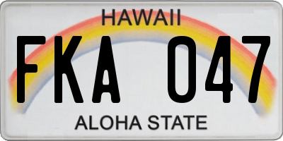 HI license plate FKA047