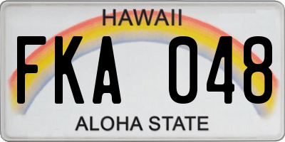 HI license plate FKA048