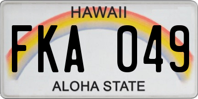 HI license plate FKA049