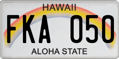 HI license plate FKA050