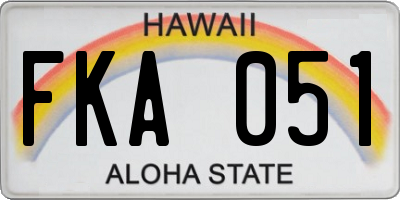 HI license plate FKA051