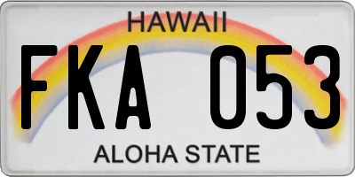 HI license plate FKA053