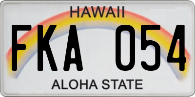 HI license plate FKA054