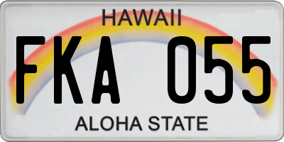 HI license plate FKA055