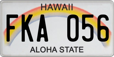 HI license plate FKA056