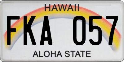 HI license plate FKA057